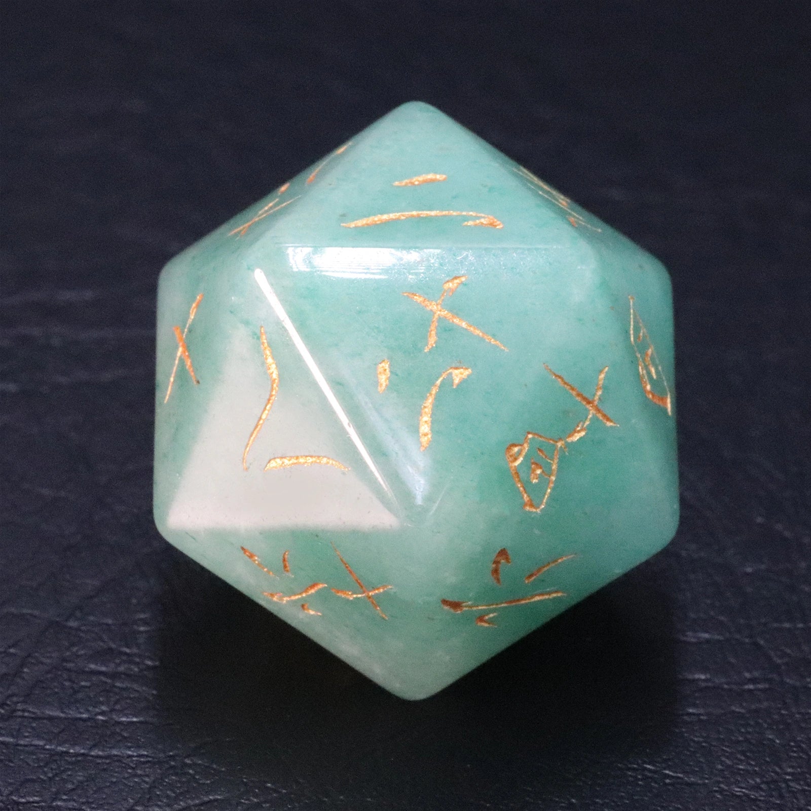 Chinese Legendary Green Aventurine Engraved Gemstone Dice Set - DragonStone