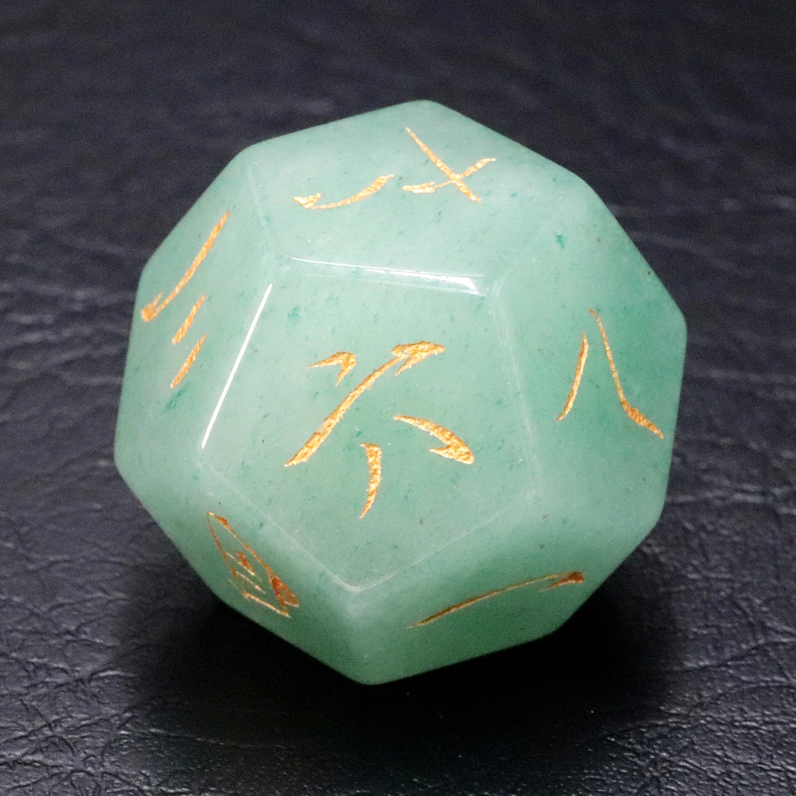 Chinese Legendary Green Aventurine Engraved Gemstone Dice Set - DragonStone