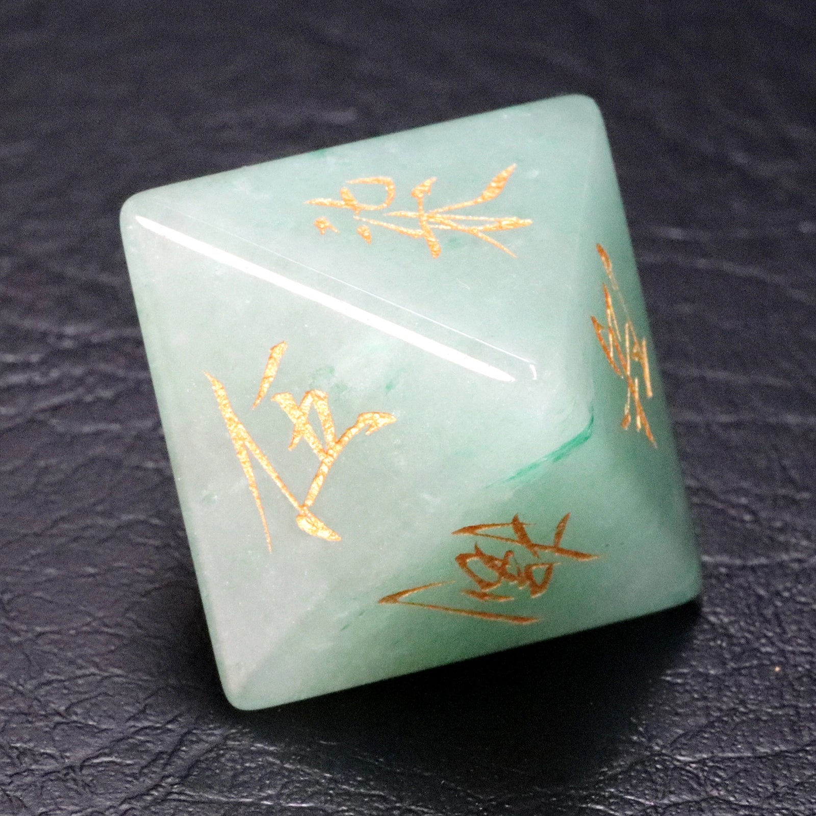 Chinese Legendary Green Aventurine Engraved Gemstone Dice Set - DragonStone