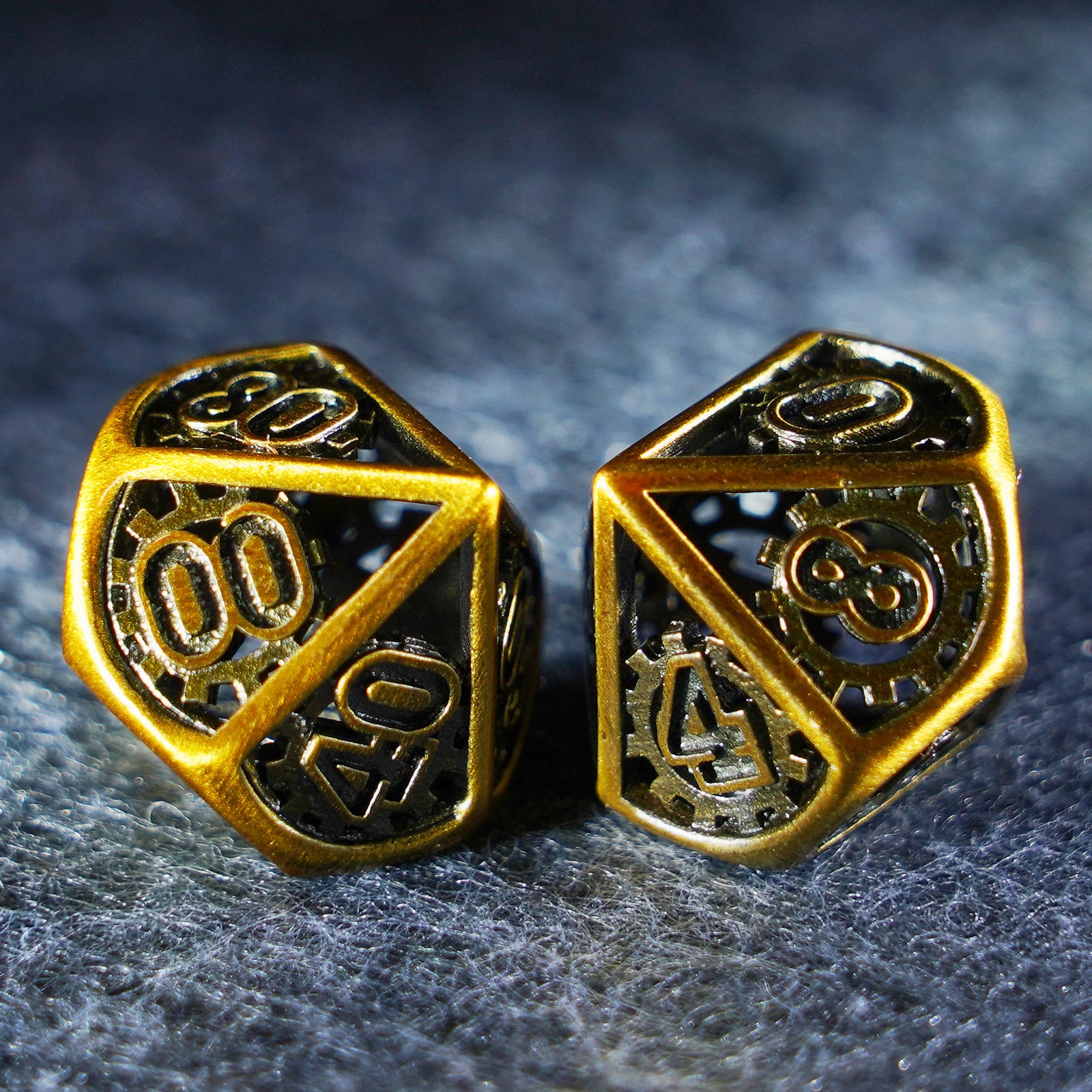 Chronomancer Gold Hollowed Metal Dice Set - DragonStone