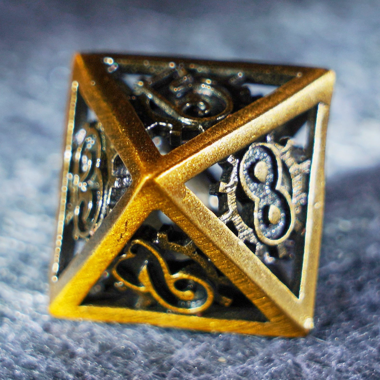 Chronomancer Gold Hollowed Metal Dice Set - DragonStone