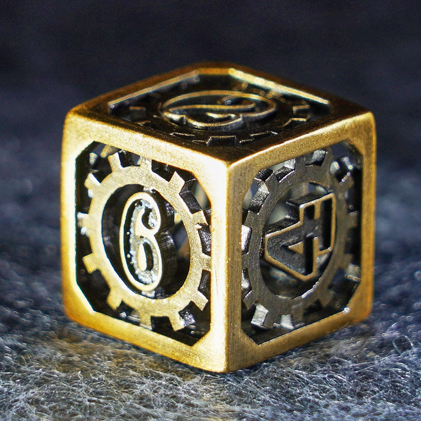 Chronomancer Gold Hollowed Metal Dice Set - DragonStone