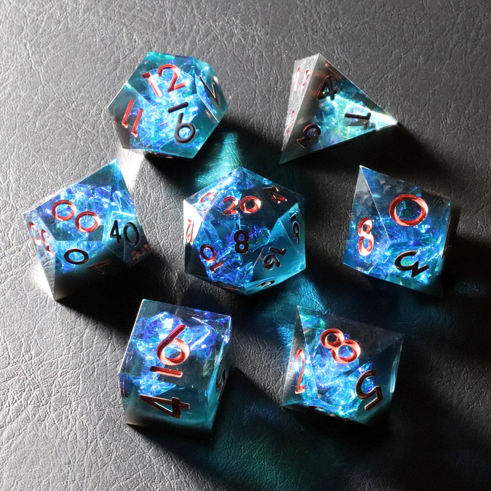 Core of Ice Holographic Resin Dice Set - DragonStone