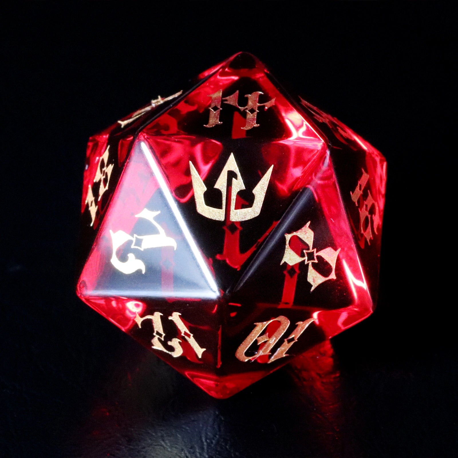 Crown of Kings Red Zircon Gemstone Dice Set - DragonStone