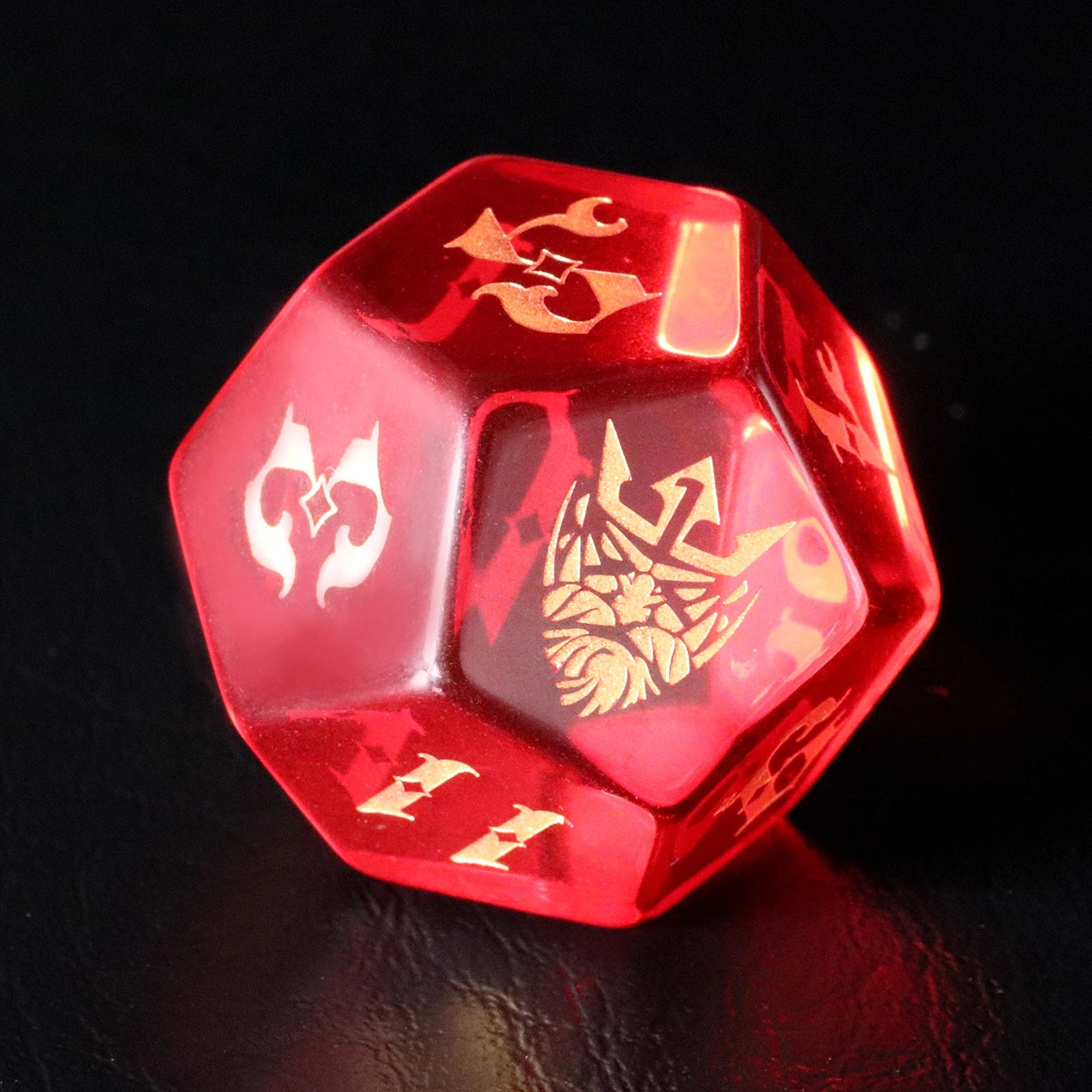 Crown of Kings Red Zircon Gemstone Dice Set - DragonStone