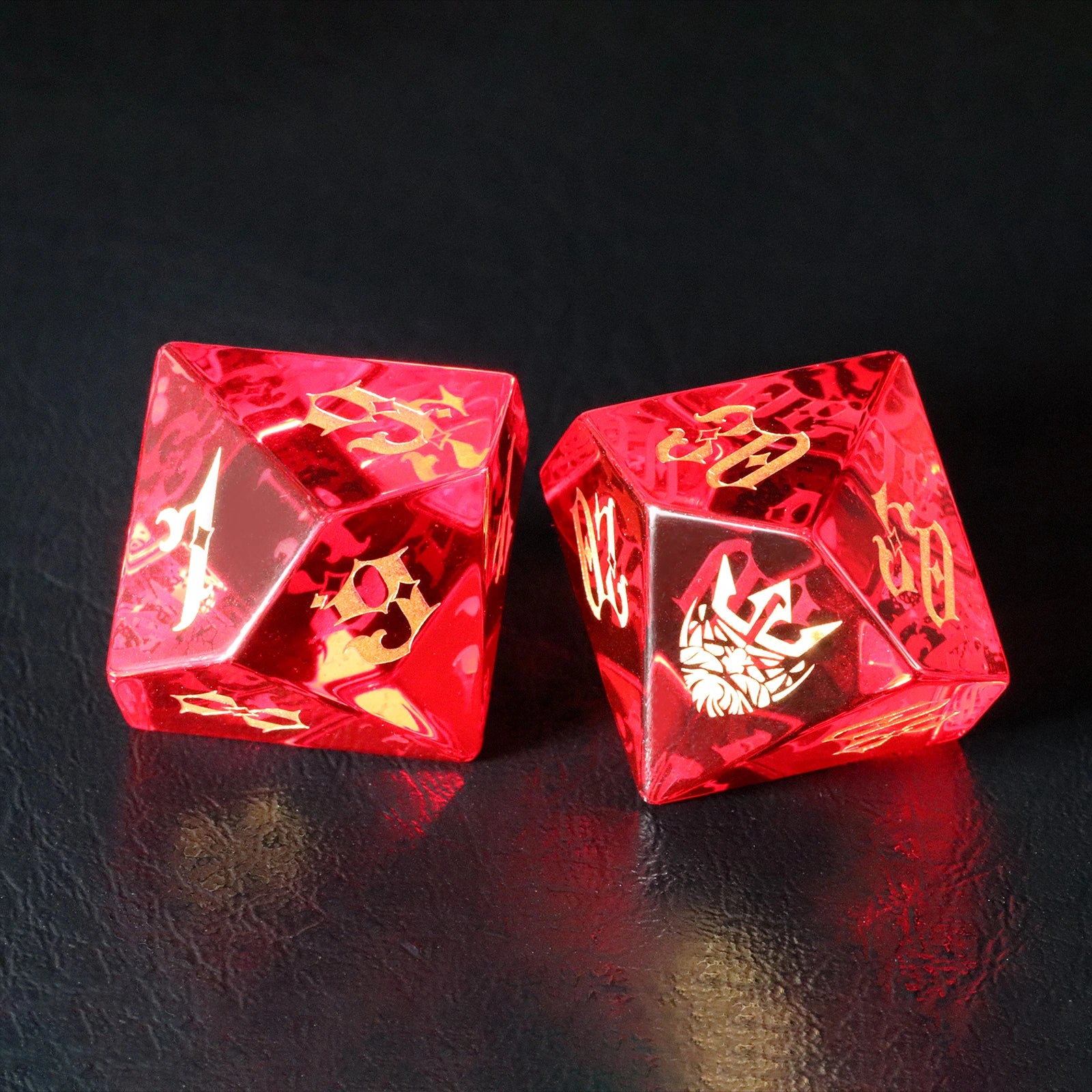 Crown of Kings Red Zircon Gemstone Dice Set - DragonStone