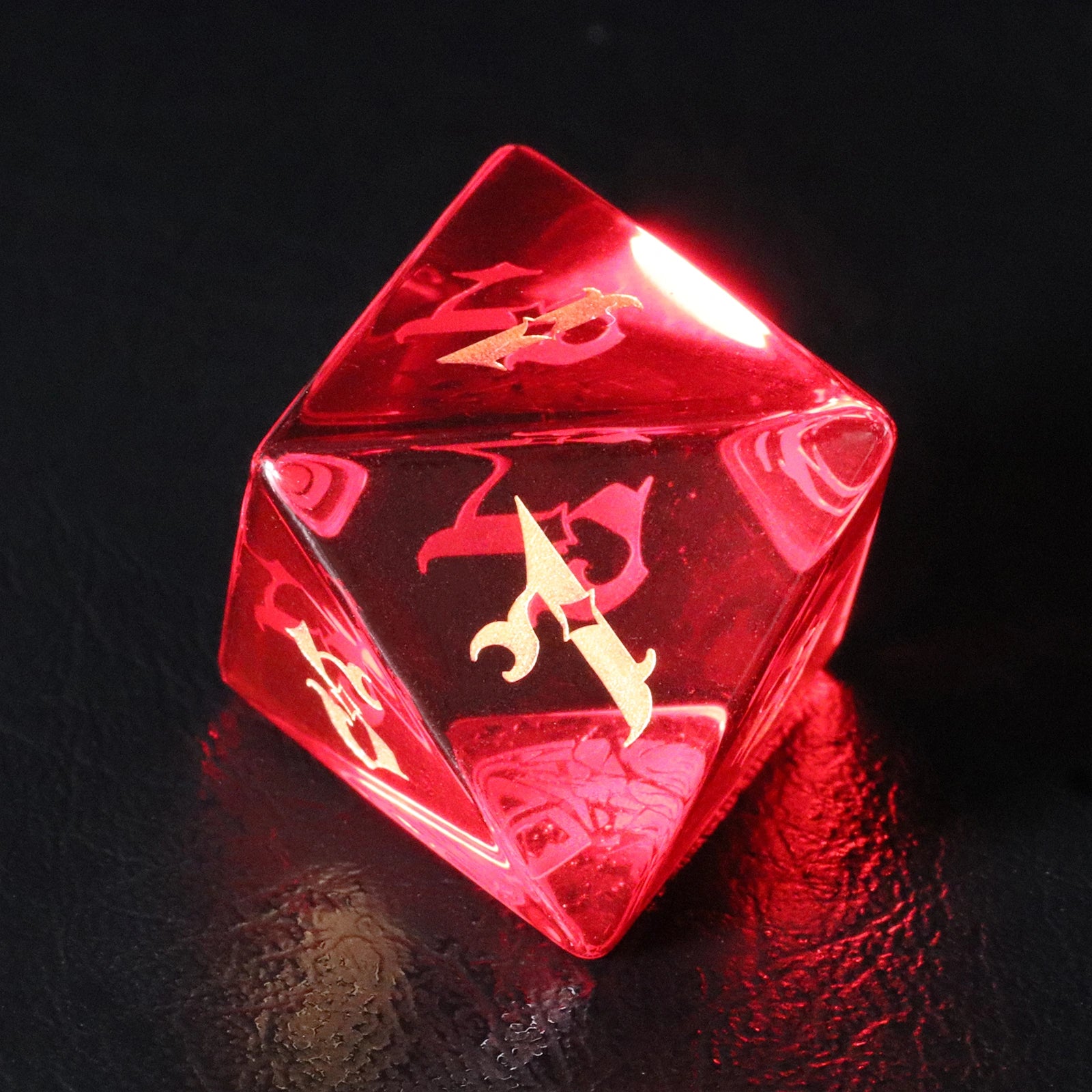 Crown of Kings Red Zircon Gemstone Dice Set - DragonStone