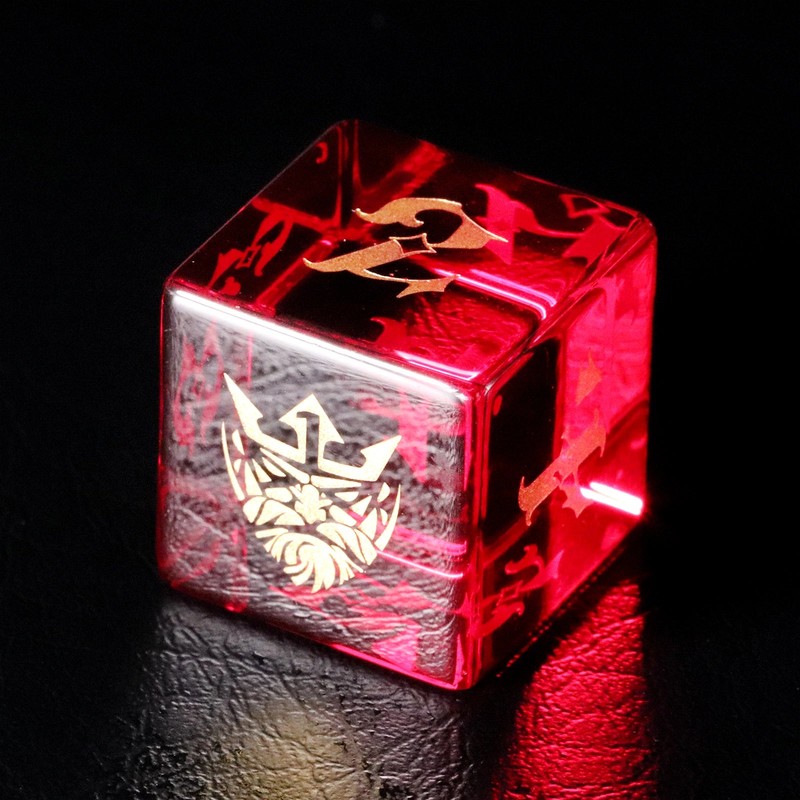 Crown of Kings Red Zircon Gemstone Dice Set - DragonStone