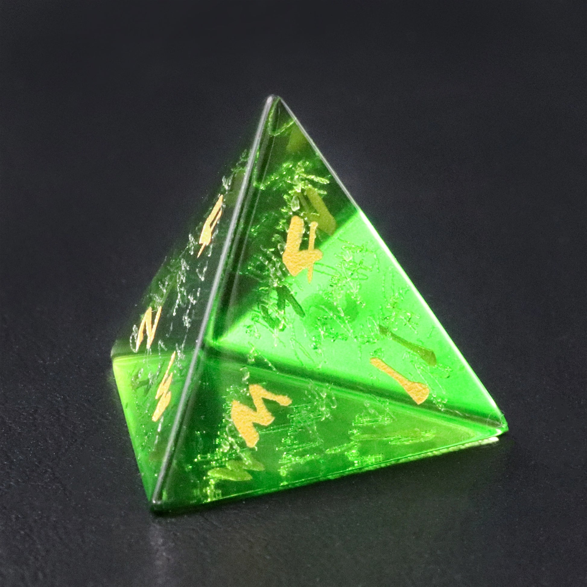Da Vinci’s Book Green Zircon Engraved Gemstone Dice Set - DragonStone