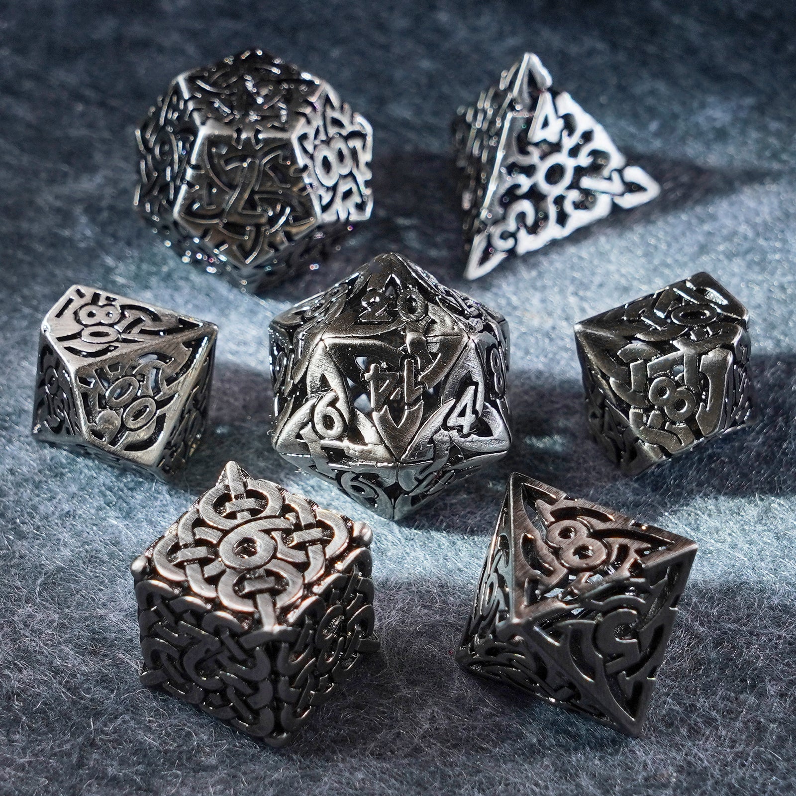 Darkin Shackles Hollowed Metal Dice Set - DragonStone