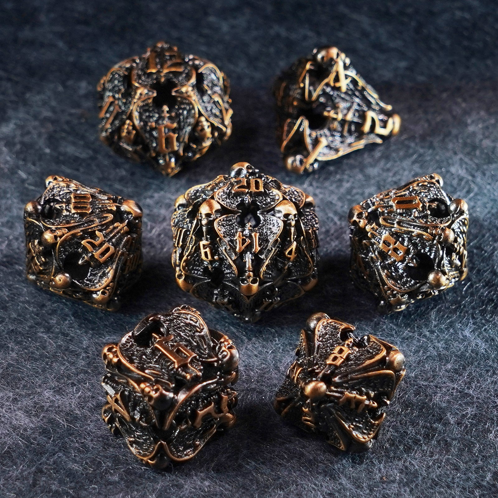 Deathwing Hollowed Metal Dice - DragonStone