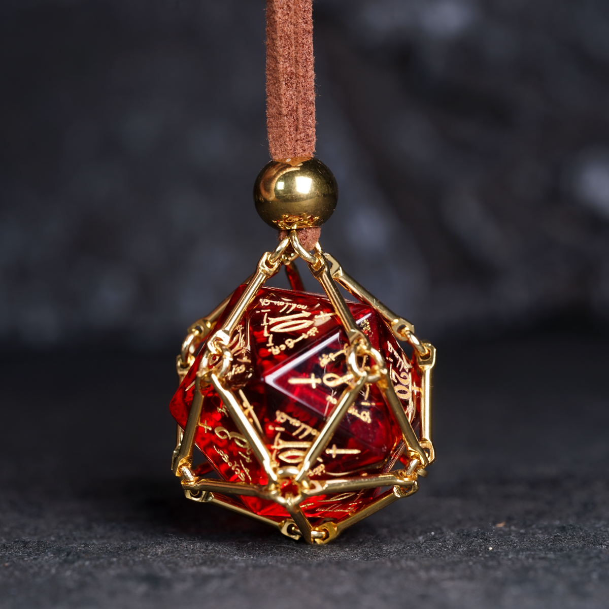 D20 Dice Pendant Necklace - DragonStone