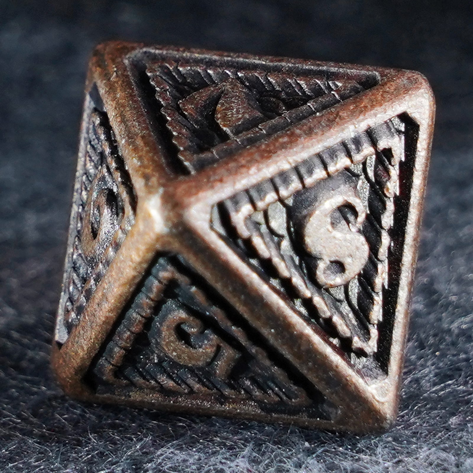 Dragon Scale Solid Aged Metal Dice Set - DragonStone