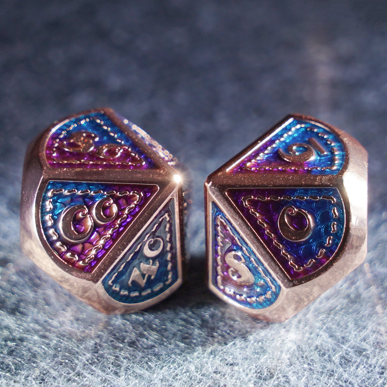 Dragon Scale Solid Colored Copper Dice Set - DragonStone