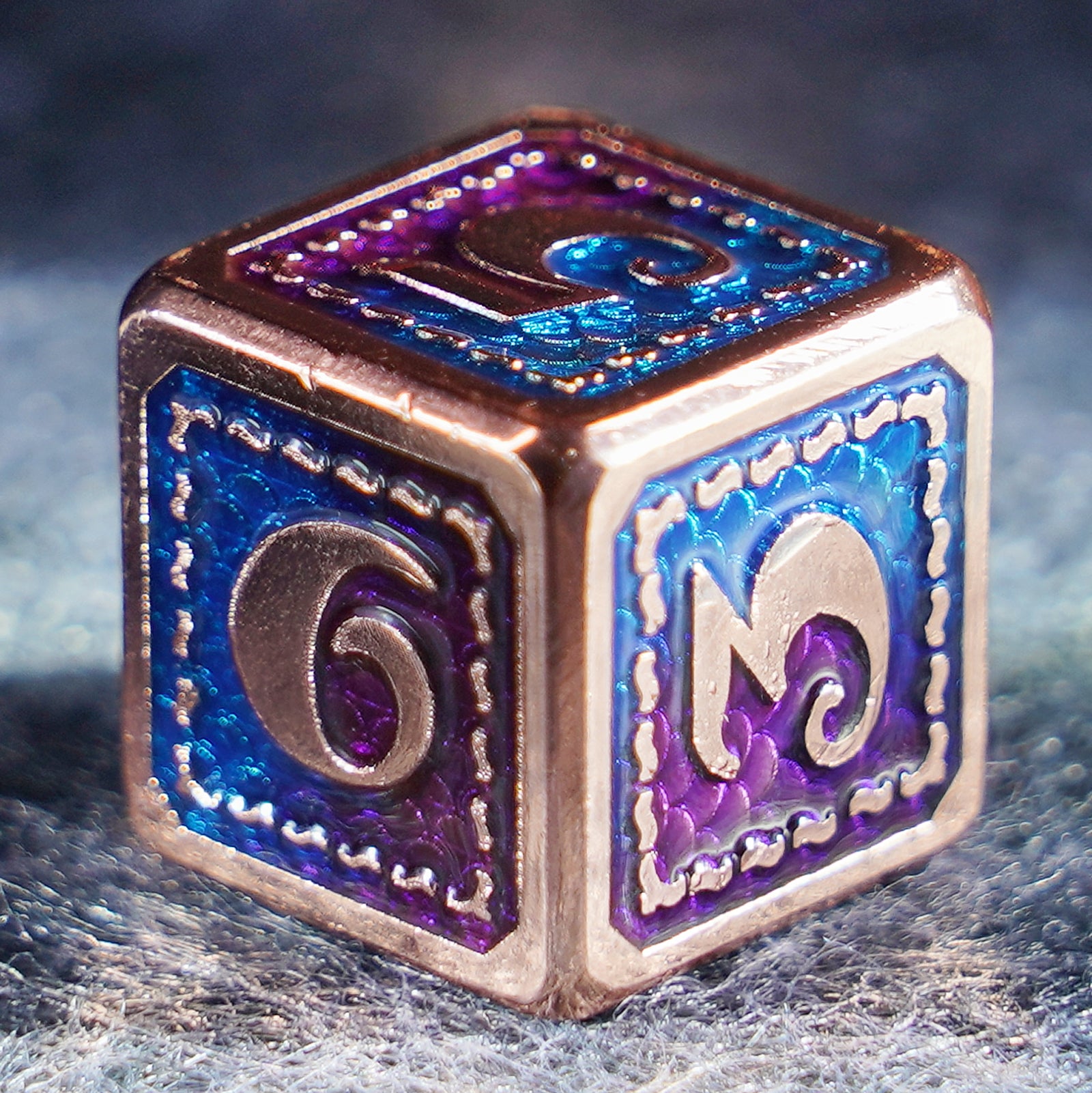 Dragon Scale Solid Colored Copper Dice Set - DragonStone