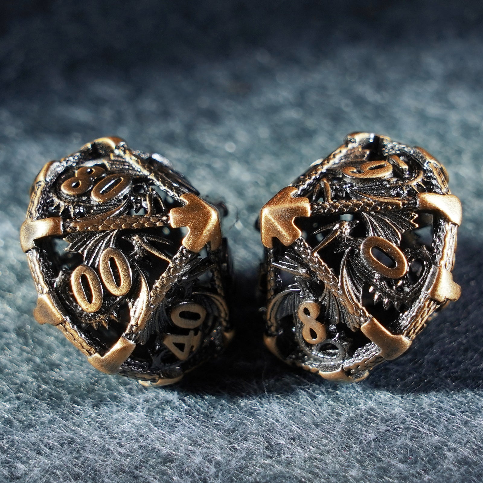 Golden Holy Dragon Metal Dice Set - DragonStone
