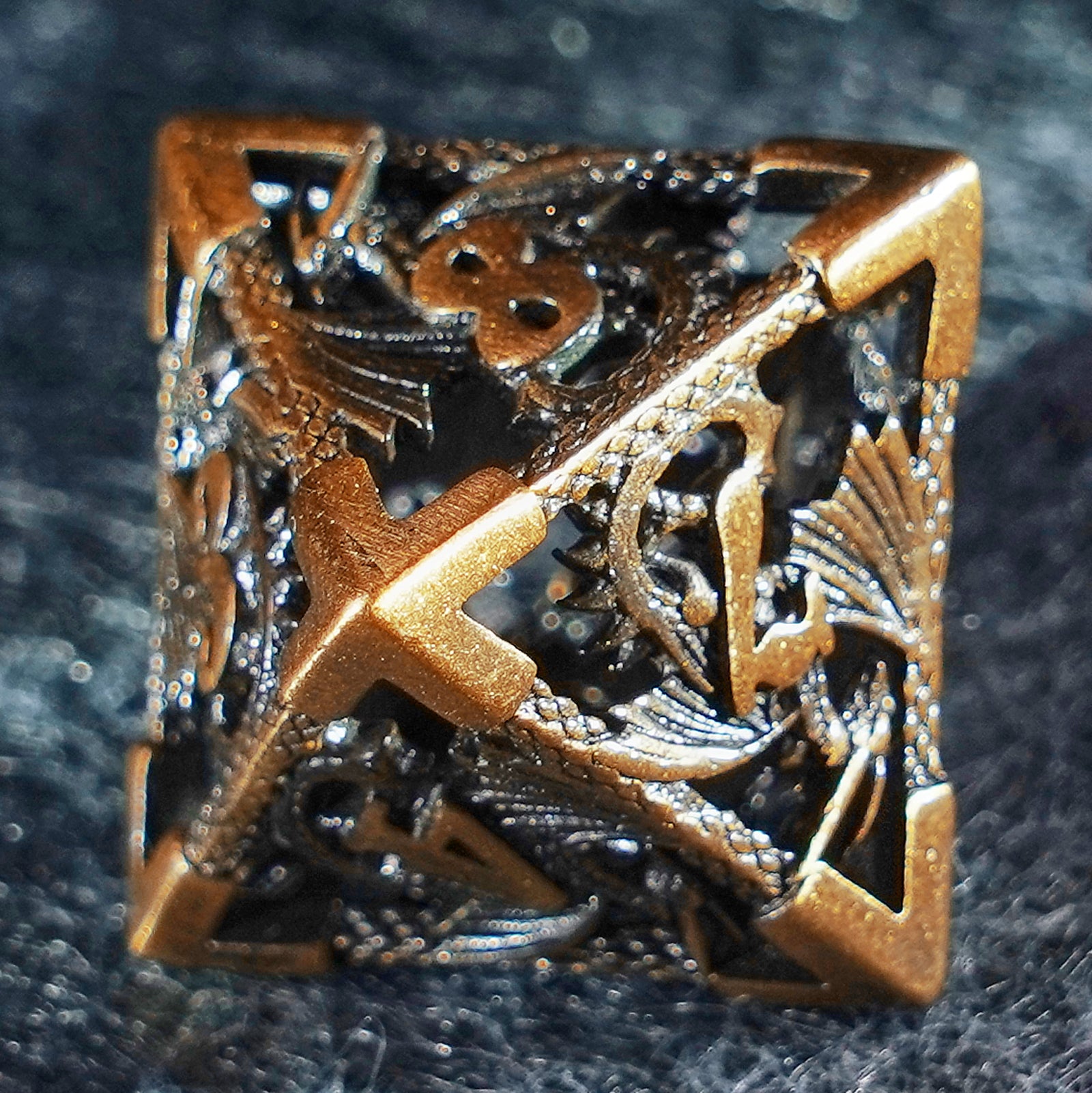 Golden Holy Dragon Metal Dice Set - DragonStone