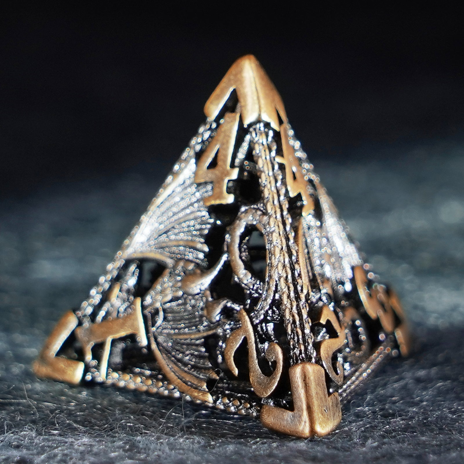 Golden Holy Dragon Metal Dice Set - DragonStone