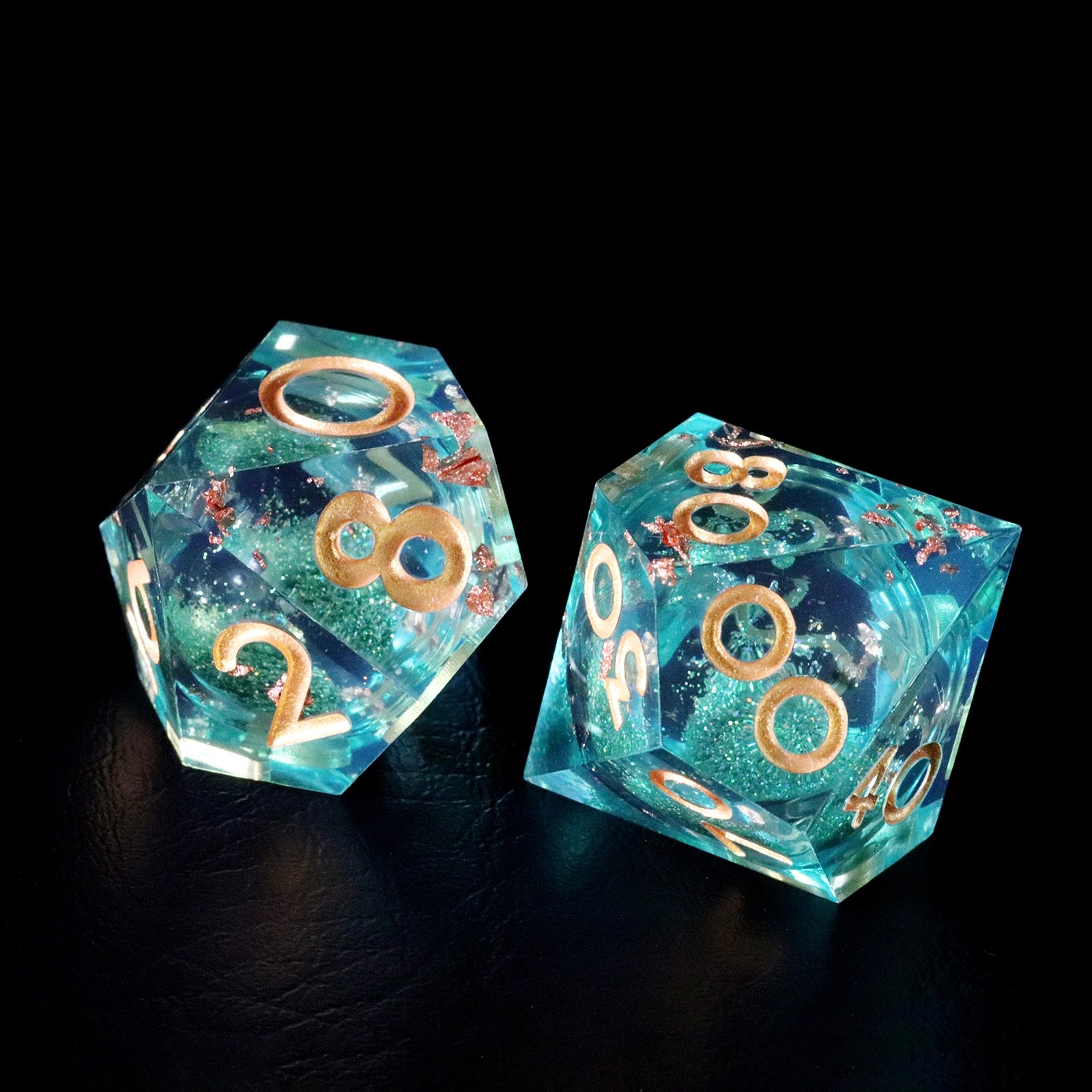 Golden Sands Green Years Resin Dice Set - DragonStone