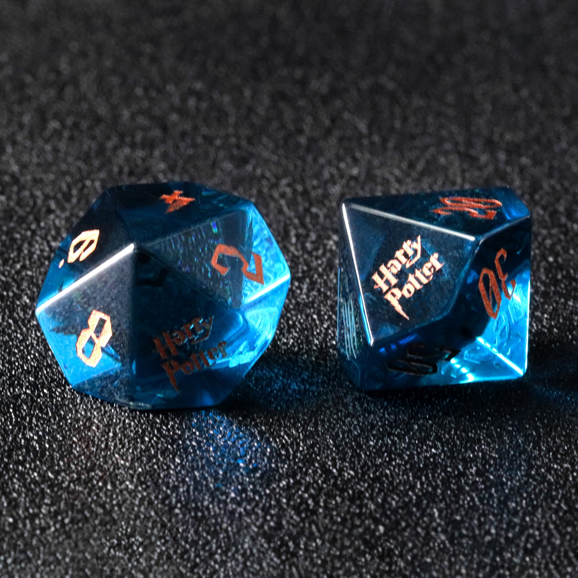 Harry Potter Blue Zircon Engraved Gemstone Dice Set (Limited edition) - DragonStone