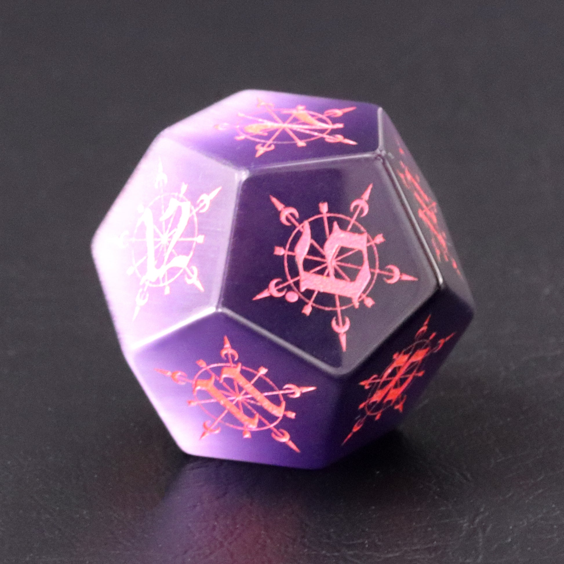 Moon Magic Cat's Eye Engraved Gemstone Dice Set - DragonStone
