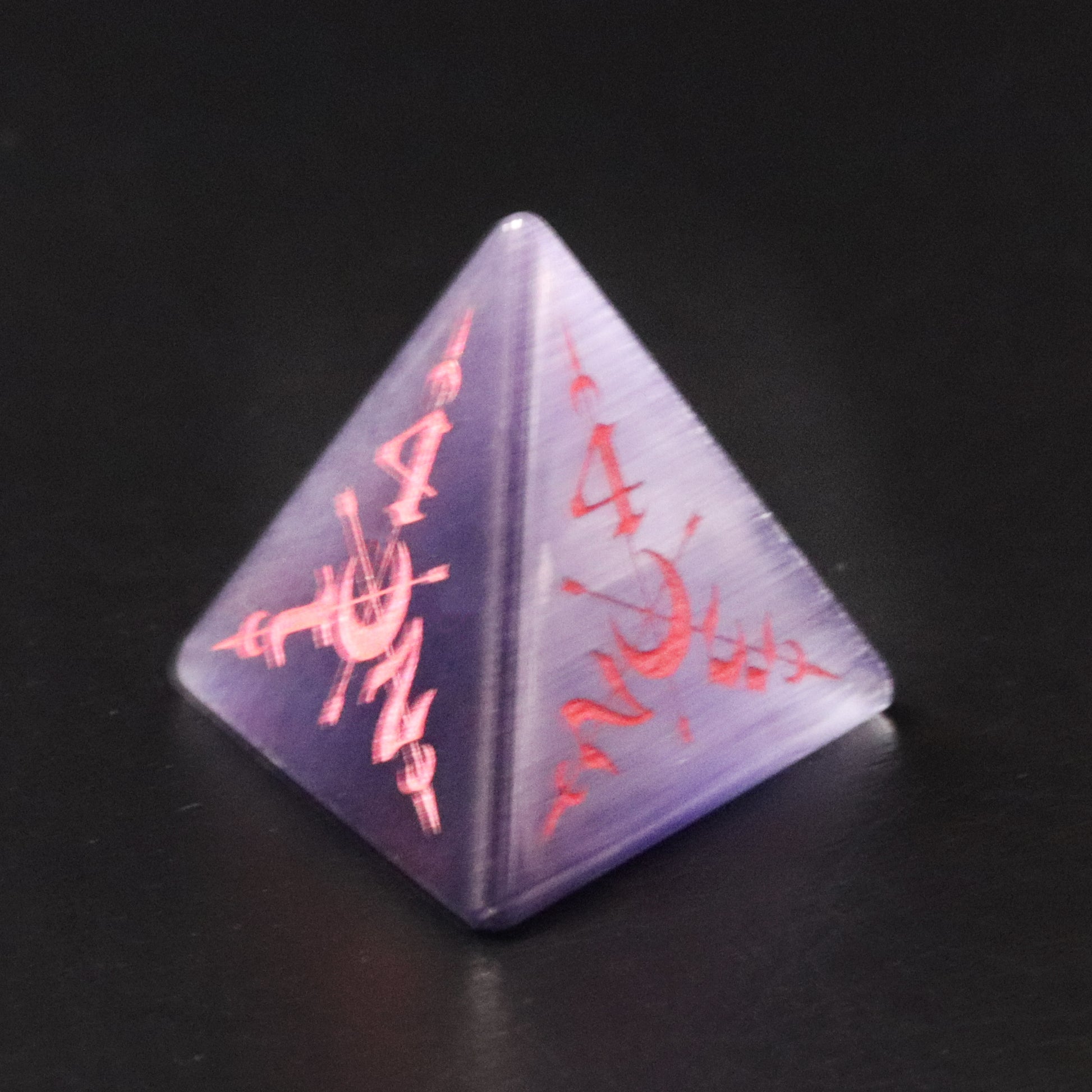 Moon Magic Cat's Eye Engraved Gemstone Dice Set - DragonStone