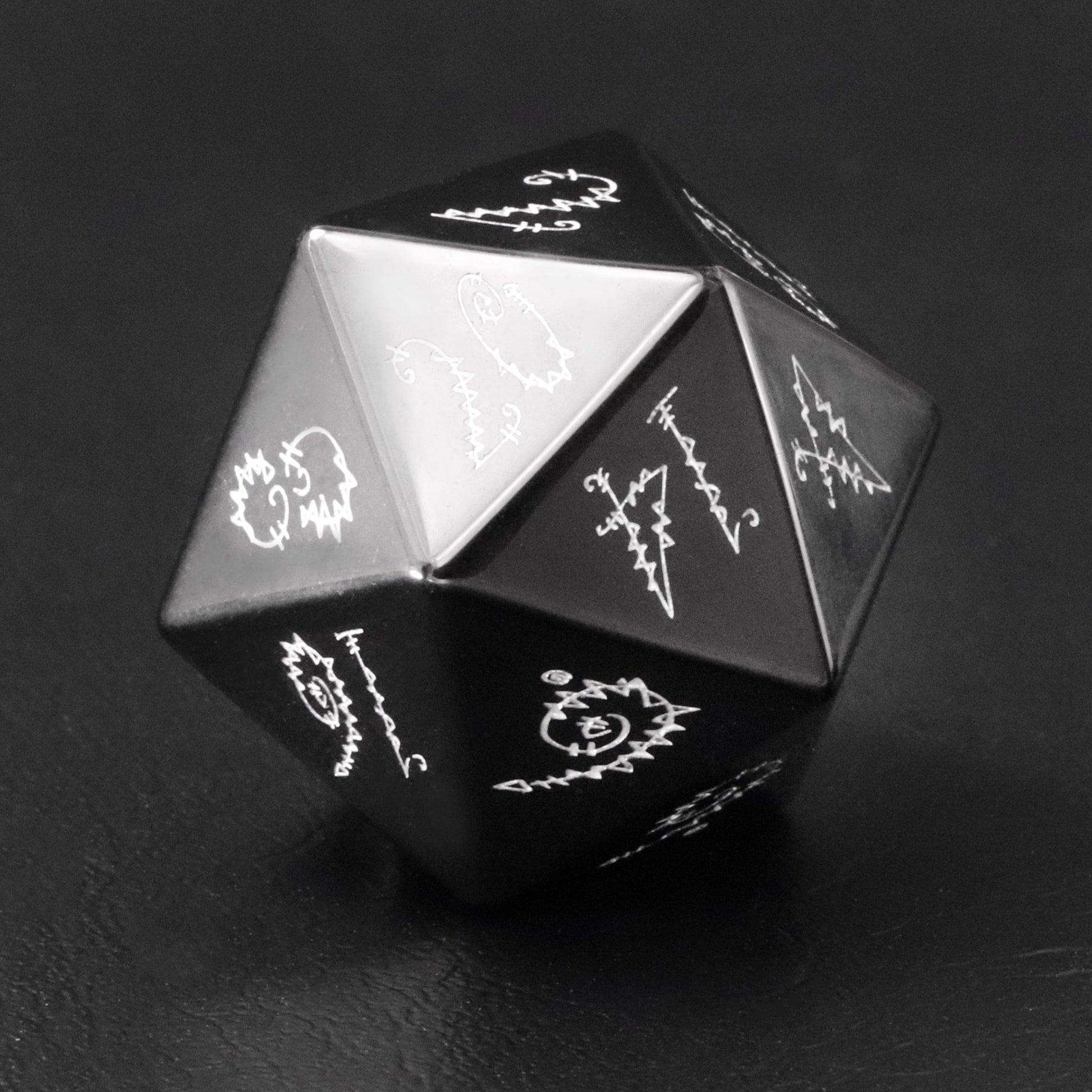 Patch Obsidian Engraved Gemstone Dice Set - DragonStone