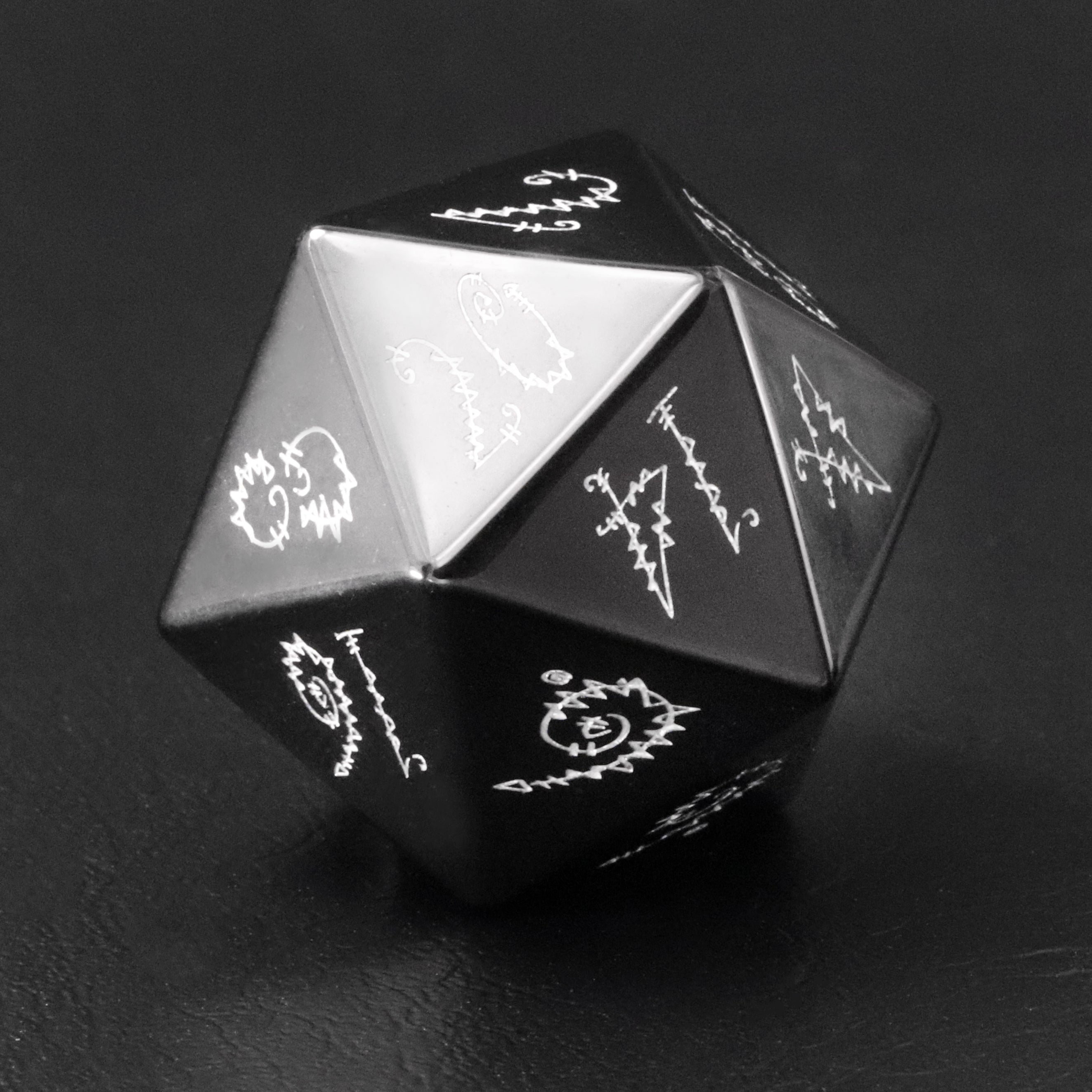 Patch Obsidian Engraved Gemstone Dice Set - DragonStone