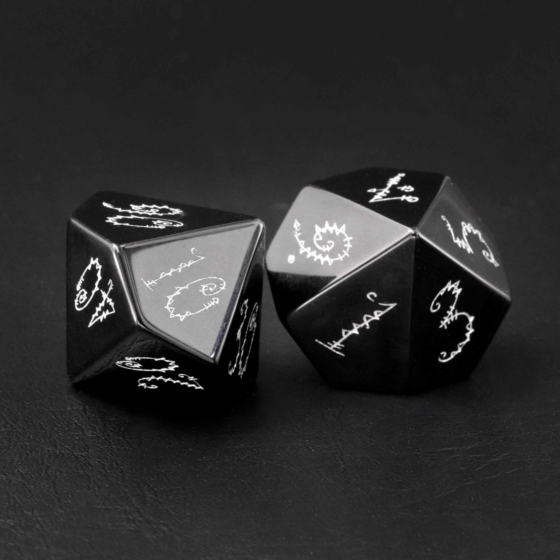Patch Obsidian Engraved Gemstone Dice Set - DragonStone