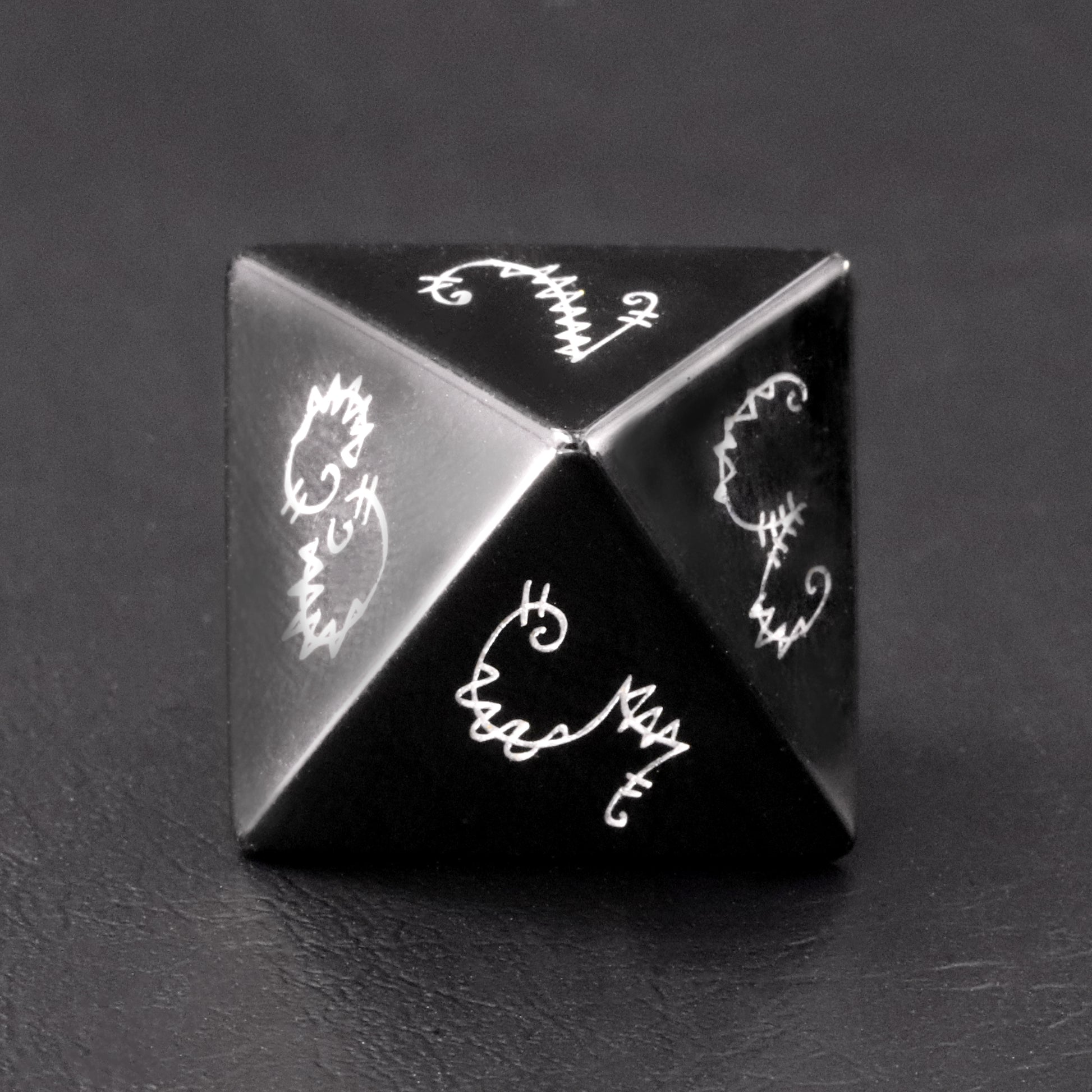 Patch Obsidian Engraved Gemstone Dice Set - DragonStone