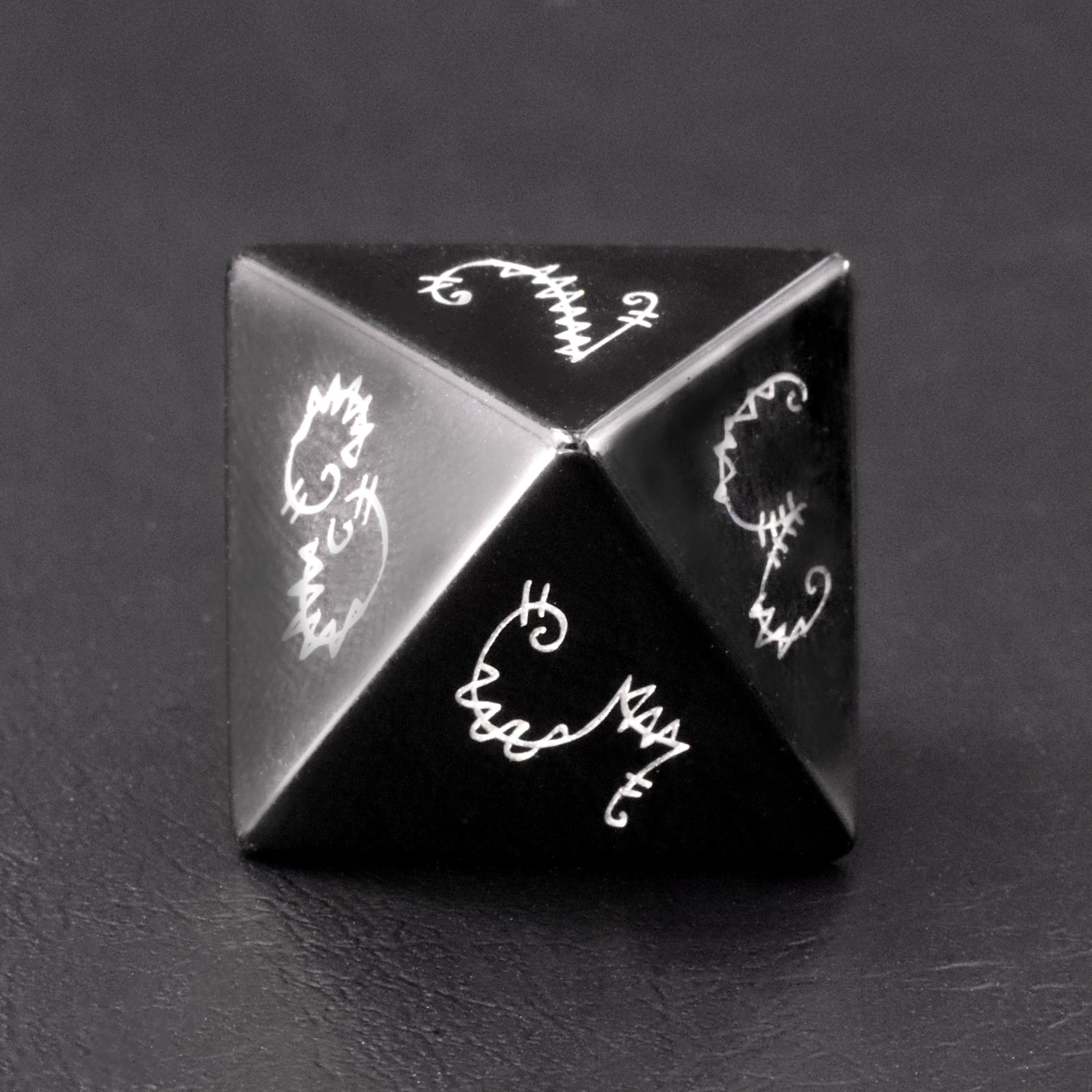 Patch Obsidian Engraved Gemstone Dice Set - DragonStone