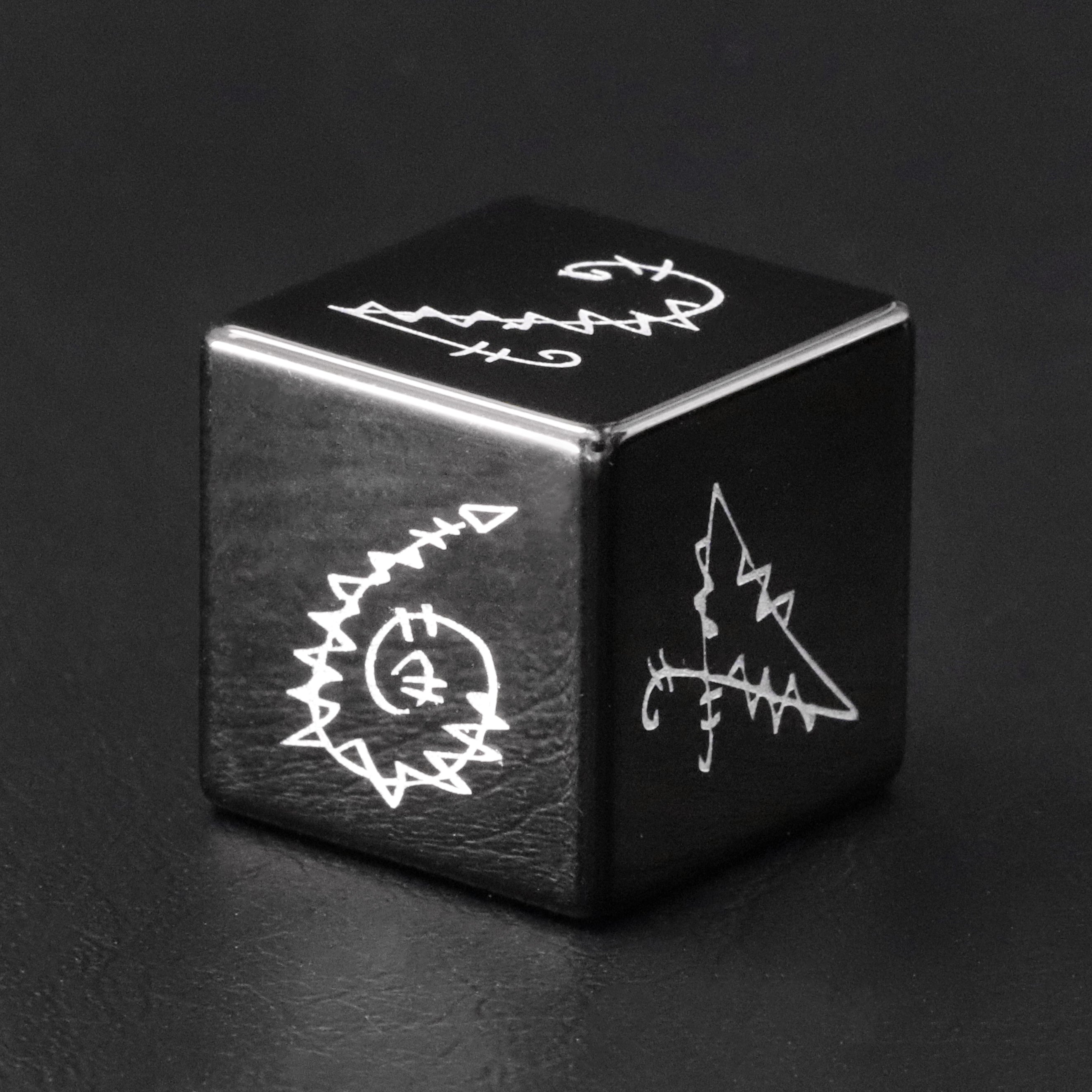 Patch Obsidian Engraved Gemstone Dice Set - DragonStone