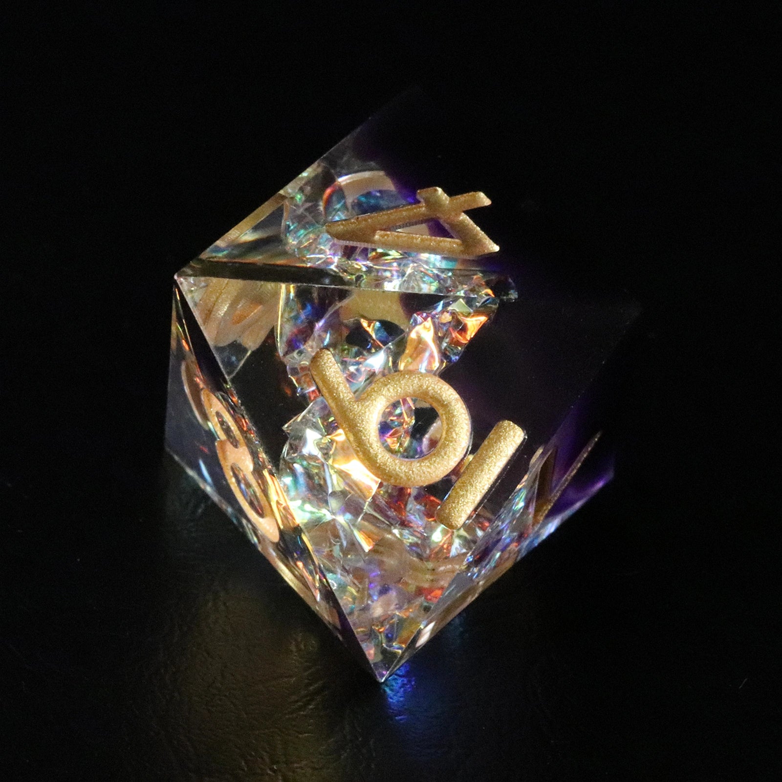 Purple Rose Candy Wrapper Holographic Resin Dice Set - DragonStone