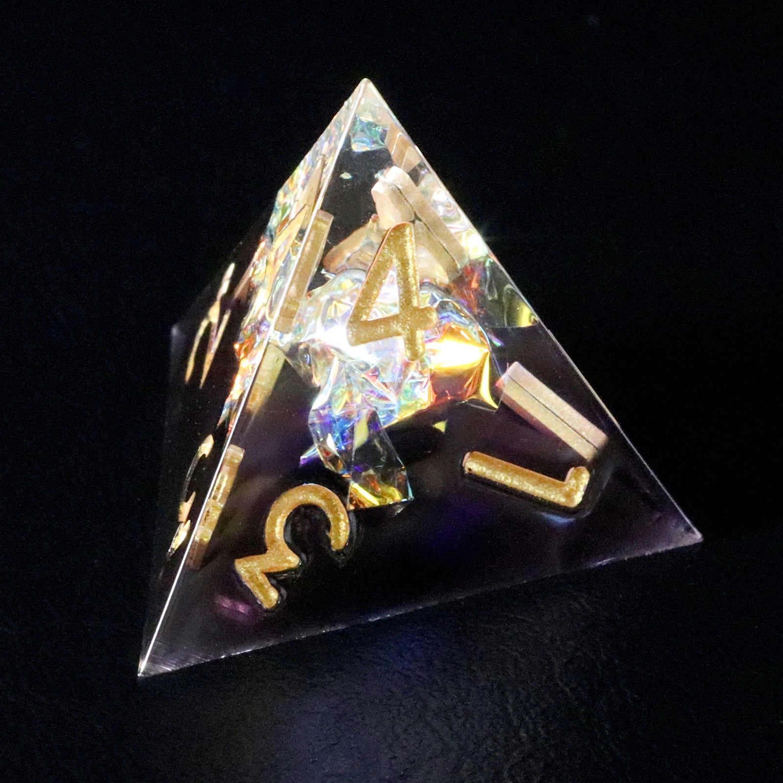 Purple Rose Candy Wrapper Holographic Resin Dice Set - DragonStone