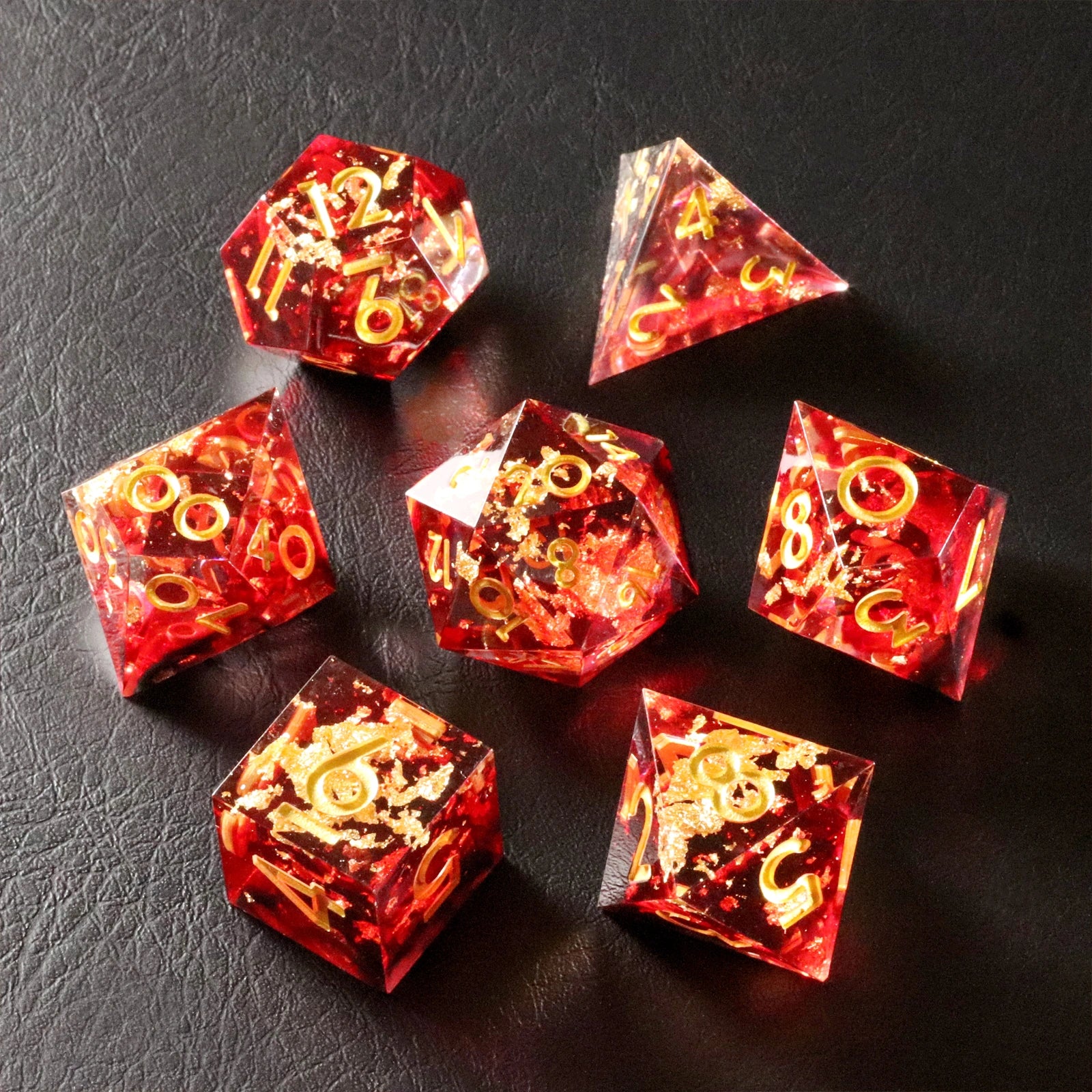 Red Golden Age Resin Dice Set - DragonStone