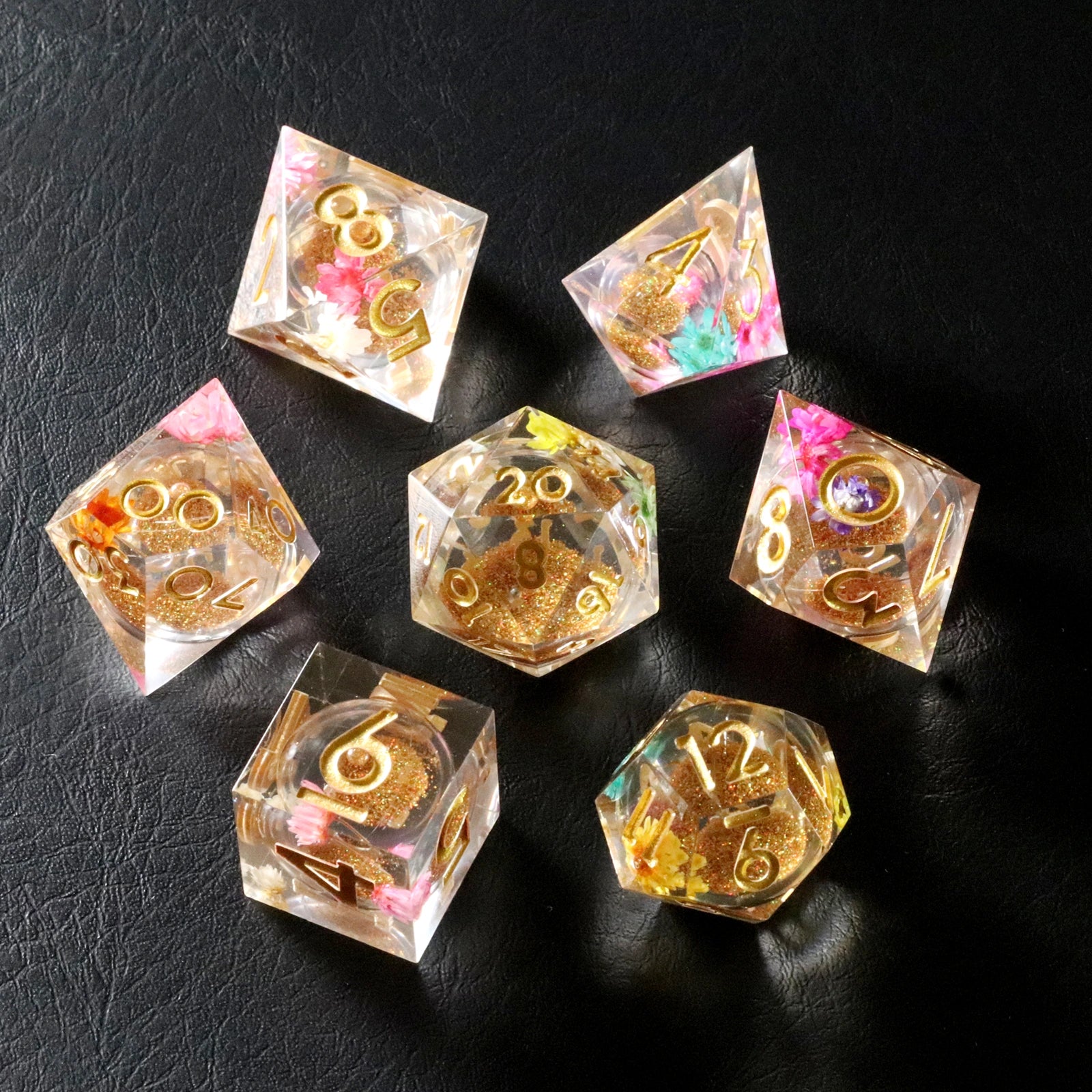 Sands of Time Floral World Resin Dice Set - DragonStone