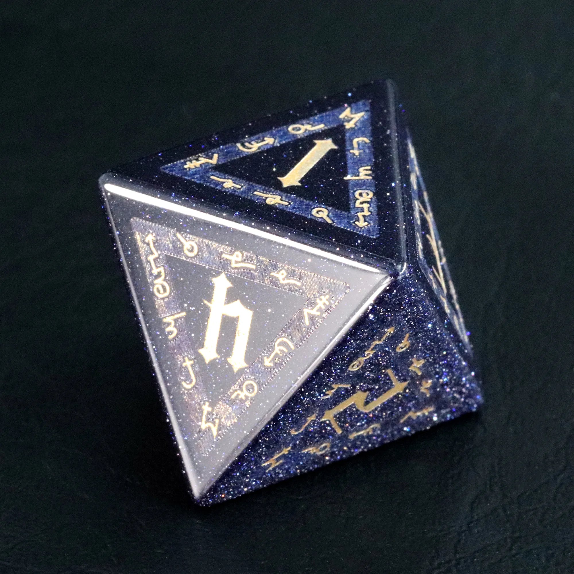 The Sign of Azathoth Blue Sandstone Engraved Gemstone Dice Set