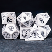 Dragon Seal Black Veined Turquoise Gemstone Dice Set - DragonStone