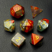 DragonStone Logo D&D African Bloodstone Dice Set - DragonStone