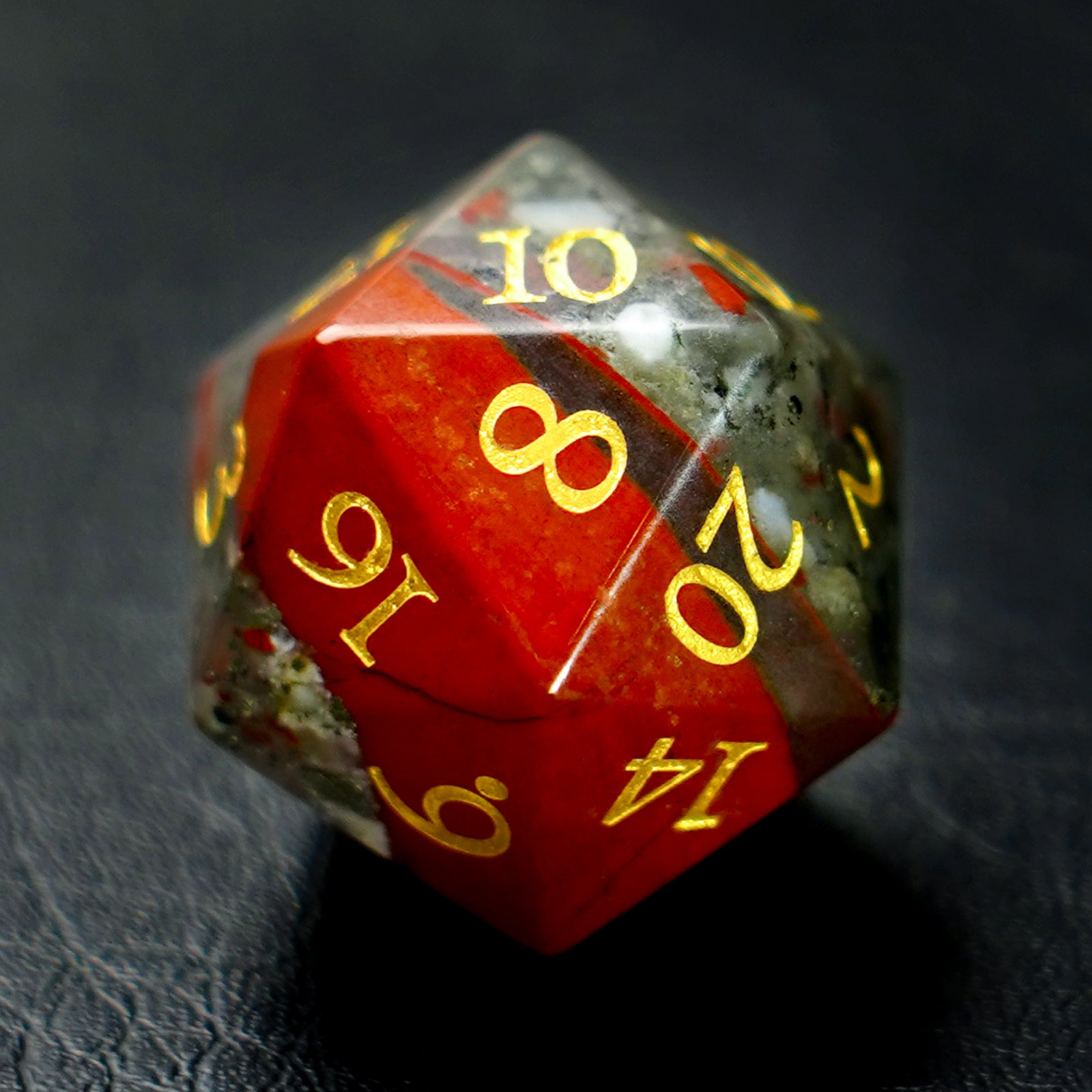 DragonStone Logo D&D African Bloodstone Dice Set - DragonStone
