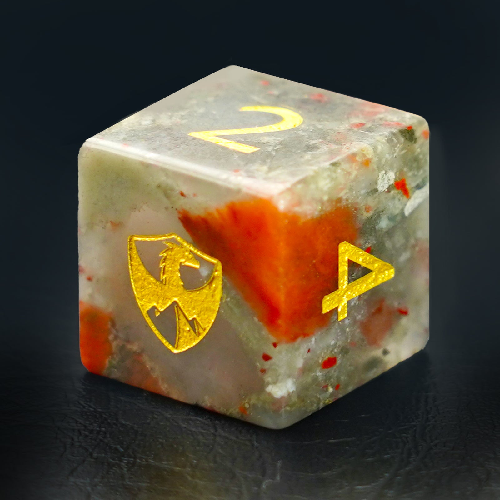 DragonStone Logo D&D African Bloodstone Dice Set - DragonStone