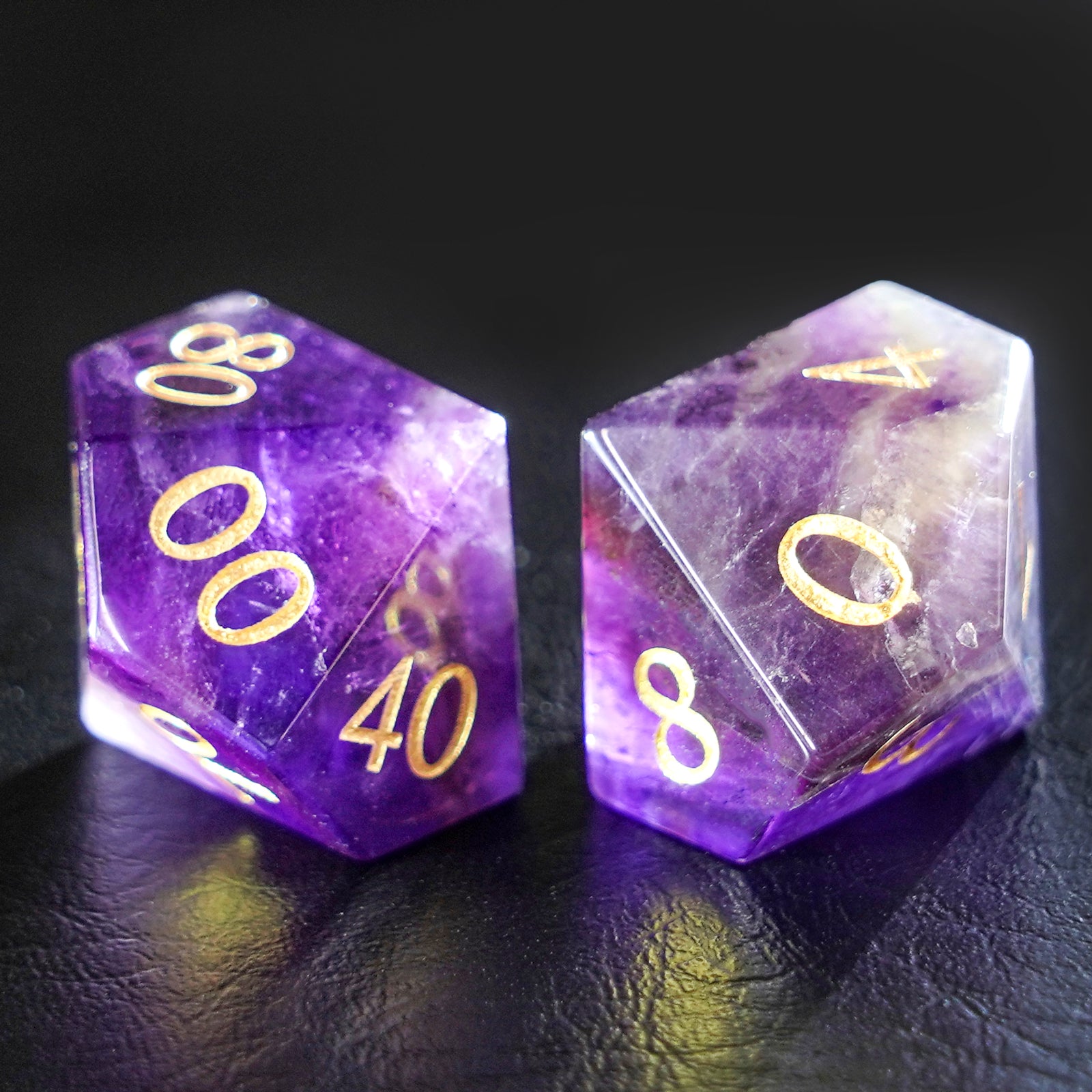 DragonStone Logo D&D Amethyst Dice Set - DragonStone