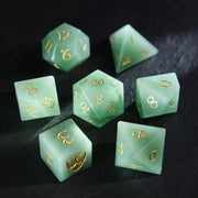 DragonStone Logo D&D Aventurine Dice Set - DragonStone