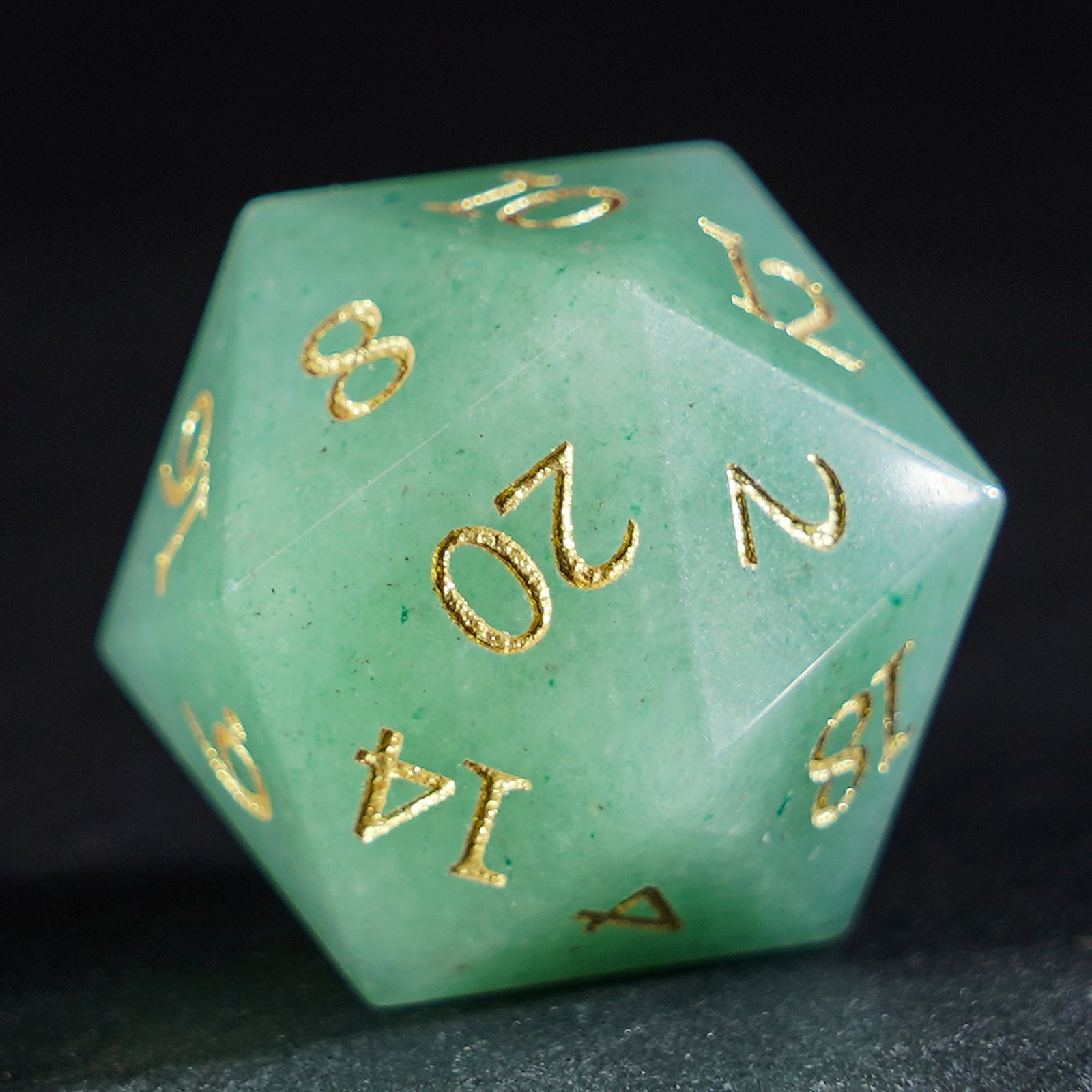 DragonStone Logo D&D Aventurine Dice Set - DragonStone