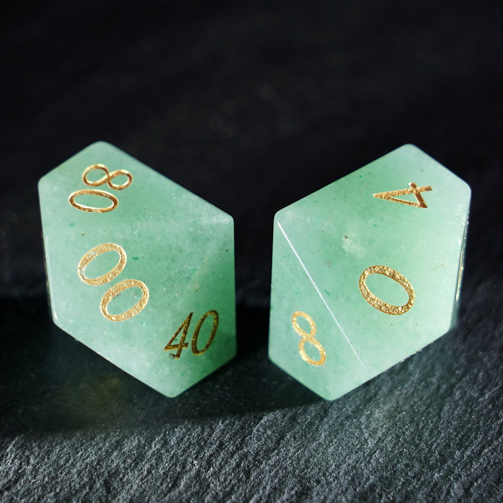 DragonStone Logo D&D Aventurine Dice Set - DragonStone
