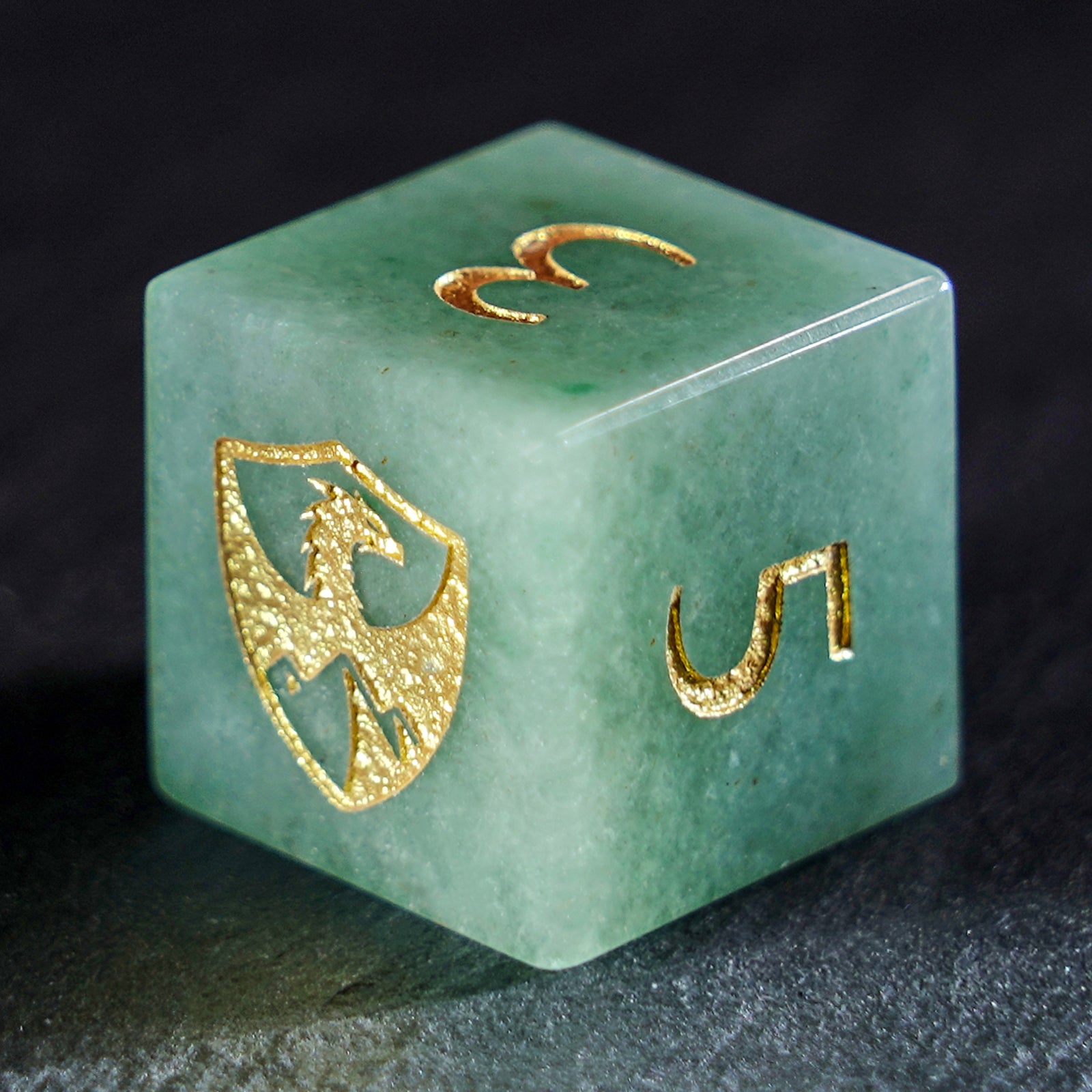 DragonStone Logo D&D Aventurine Dice Set - DragonStone