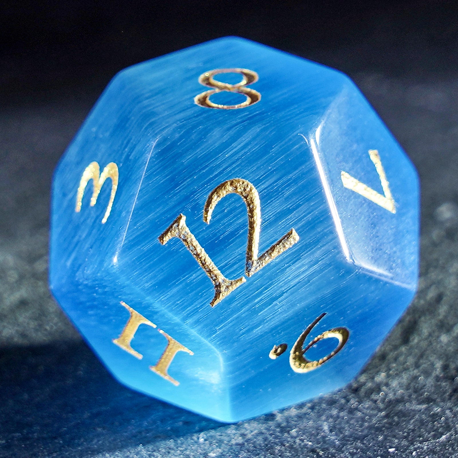 DragonStone Logo D&D Blue Cat’s Eye Dice Set - DragonStone