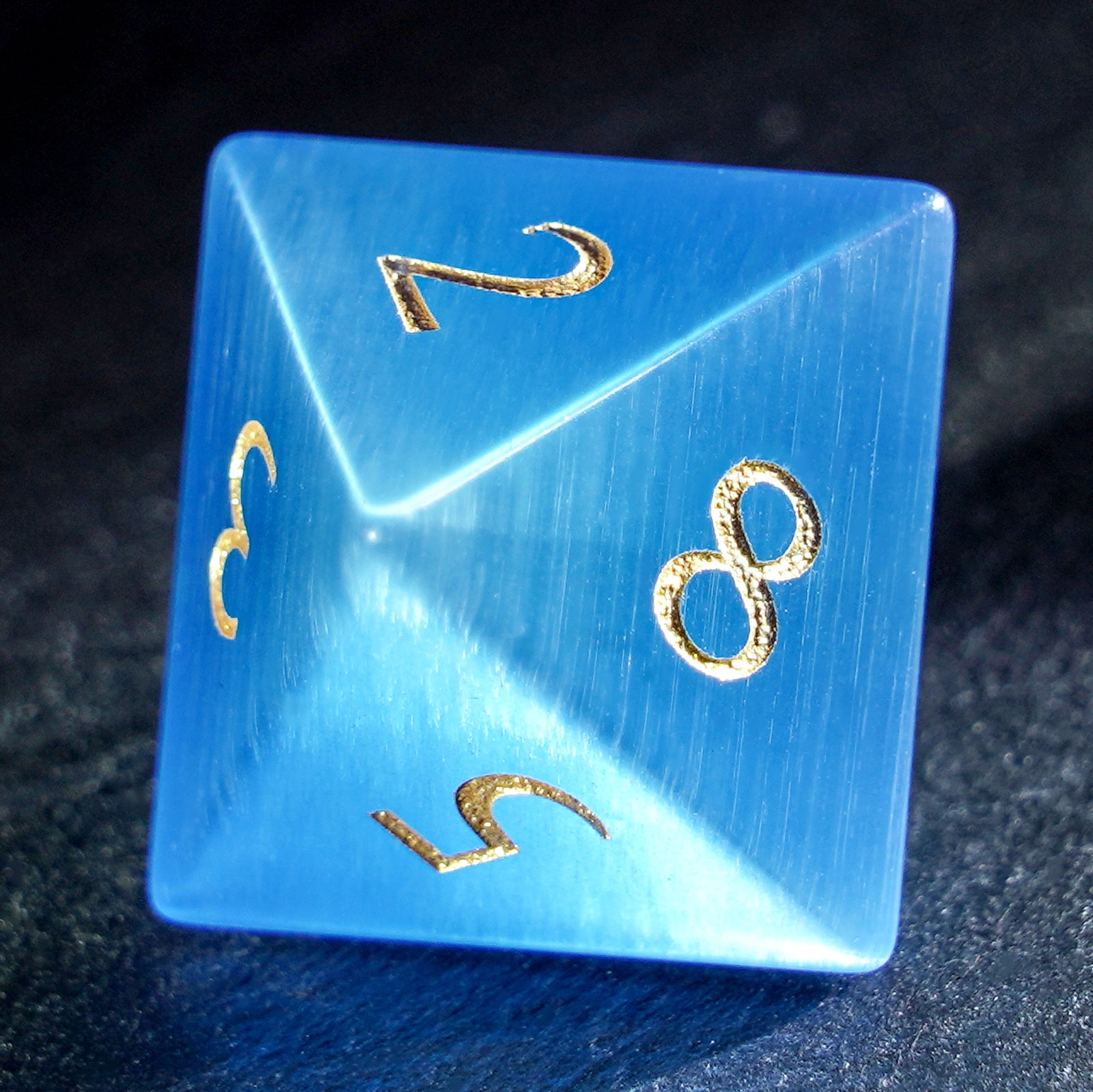 DragonStone Logo D&D Blue Cat’s Eye Dice Set - DragonStone