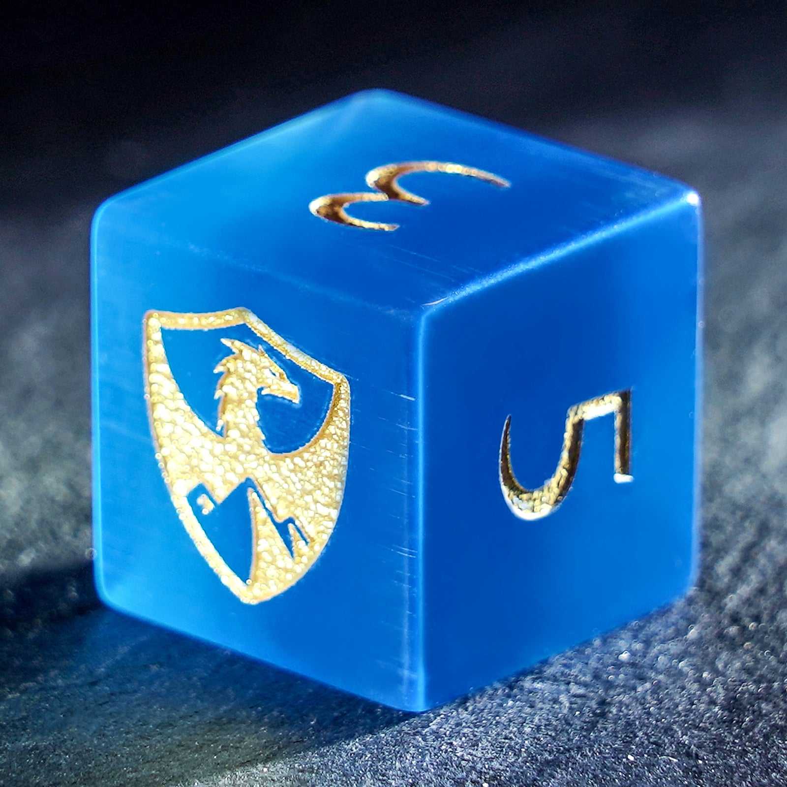 DragonStone Logo D&D Blue Cat’s Eye Dice Set - DragonStone