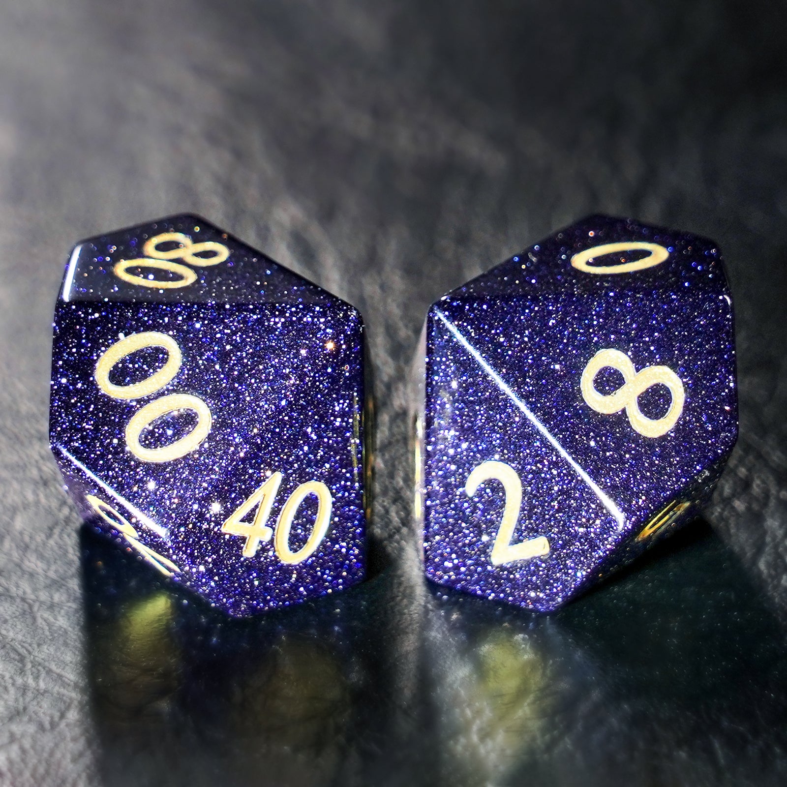DragonStone Logo D&D Blue Sandstone Dice Set - DragonStone